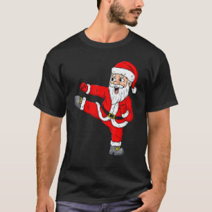 Kerstmis Kerstman Karate Grappige Jongens Kinderen T-shirt