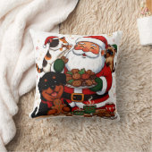 kerstmis, kerstman, kerstkoekjes, schildpadkat kussen (Deken)