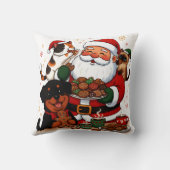 kerstmis, kerstman, kerstkoekjes, schildpadkat kussen (Achterkant)