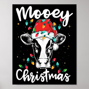 Kerstmis Kerstman Kerstlichten Koeienliefhebbers Poster