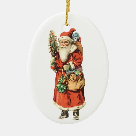 Kerstmis, kerstman, kerstman, Afbeelding knippen Keramisch Ornament (Voorkant)
