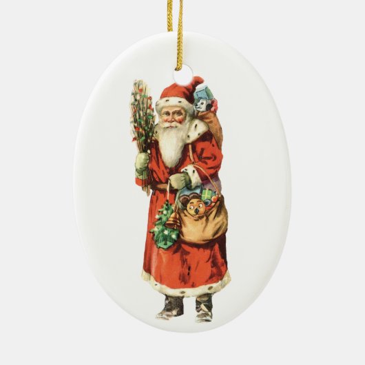 Kerstmis, kerstman, kerstman, Afbeelding knippen Keramisch Ornament (Achterkant)