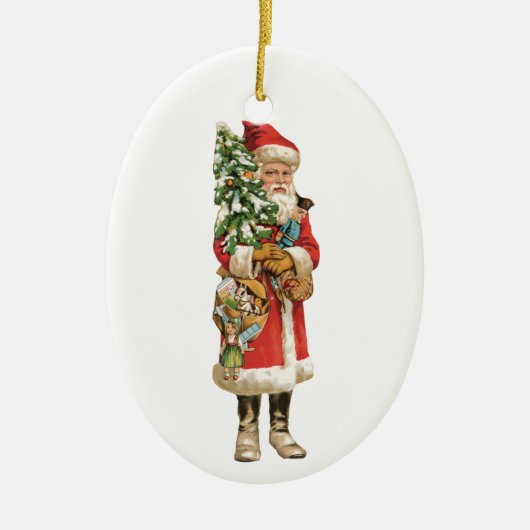 Kerstmis, kerstman, kerstman, Afbeelding knippen Keramisch Ornament (Voorkant)