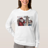 Kerstmis, Kerstman, Kerstman en telefoon T-shirt (Voorkant)