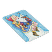 Kerstmis, kerstman, kerstman op sneeuwbal met spee magneet (Rechterzijde)