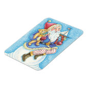 Kerstmis, kerstman, kerstman op sneeuwbal met spee magneet (Linkerzijde)