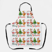 Kerstmis Kerstman Kersttrui Funny Goose Tri-Blend  Schort (Voorkant)