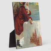 Kerstmis - Kerstman komt de schoorsteen omlaag Fotoplaat (Zijkant)