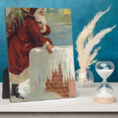 Kerstmis - Kerstman komt de schoorsteen omlaag Fotoplaat (Zijkant)