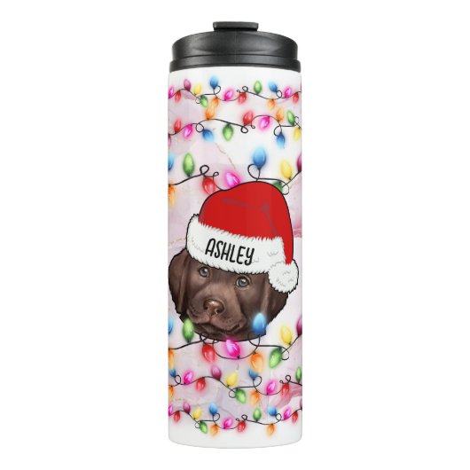 Kerstmis Kerstman Labrador Retriever Hond Kop Thermosbeker (Voorkant)