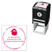 Kerstmis Kerstman levering Noordpool | rond Zelfinktende Stempel (In situ)