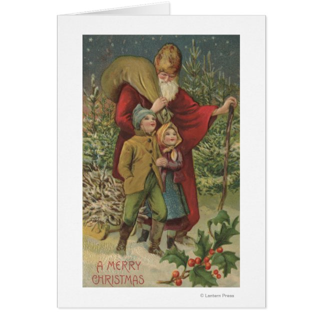 Kerstmis: Kerstman met Kinderen (Voorkant)