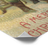 Kerstmis: Kerstman met Kinderen Poster (Hoek)