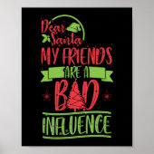 Kerstmis Kerstman Mijn vrienden zijn slecht Poster (Voorkant)