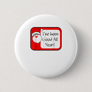 Kerstmis Kerstman naam badge grappig goed Ronde Button 5,7 Cm