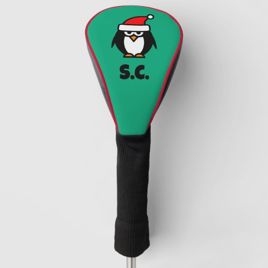 Kerstmis Kerstman pinguïn custom driver Golfheadcover (Voorkant)