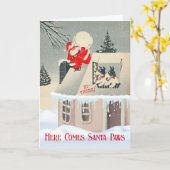 Kerstmis Kerstman Pootjes met Fox Terriers Kaart (Gele Bloem)