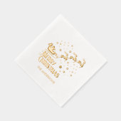 Kerstmis Kerstman Rendier Goud Folie Servetten (Rechts)