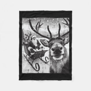 Kerstmis Kerstman Rendier Selfie Grappige Kerstmis Fleece Deken