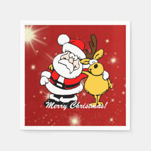 Kerstmis Kerstman/Rendier Servetten