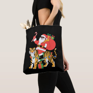 Kerstmis Kerstman Ridder Tijger Suikerstok Kerstmi Tote Bag