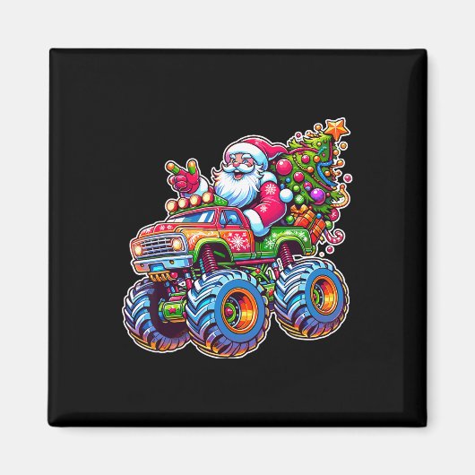 Kerstmis Kerstman Ridding Grappige Kerstmis Monste Magneet (Voorkant)