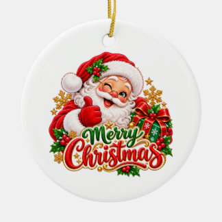 Kerstmis Kerstman Ronde Keramische Versiering Keramisch Ornament