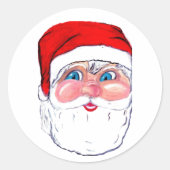 KERSTMIS KERSTMAN RONDE STICKER (Voorkant)