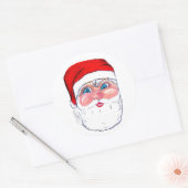 KERSTMIS KERSTMAN RONDE STICKER (Envelop)