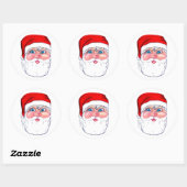 KERSTMIS KERSTMAN RONDE STICKER (Vel)