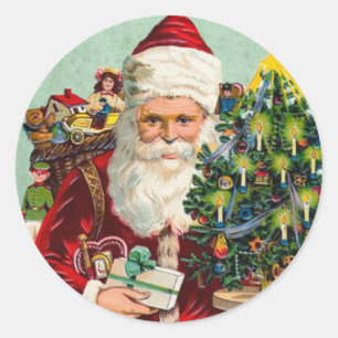 Kerstmis kerstman ronde sticker