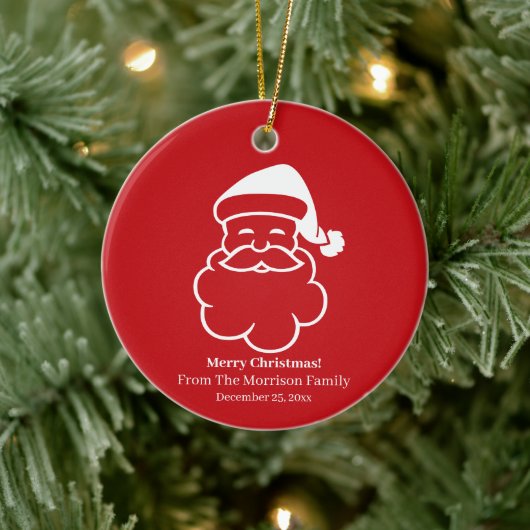 Kerstmis Kerstman rood wit aangepaste naam datum Keramisch Ornament (Boom)