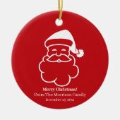 Kerstmis Kerstman rood wit aangepaste naam datum Keramisch Ornament (Voorkant)