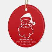 Kerstmis Kerstman rood wit aangepaste naam datum Keramisch Ornament (Links)