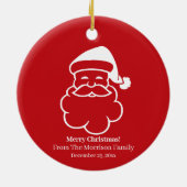 Kerstmis Kerstman rood wit aangepaste naam datum Keramisch Ornament (Achterkant)