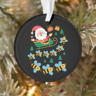 Kerstmis Kerstman slee bijen trekken Kerstmis vaka Ornament