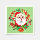 Kerstmis Kerstman Sock Wandelroos Kado Servet (Voorkant)