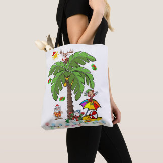 Kerstmis Kerstman Strandtovenaar Boodschappentasse Tote Bag