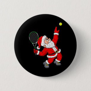 Kerstmis Kerstman Tennis Leuk Jongens Meisjes Kind Ronde Button 5,7 Cm