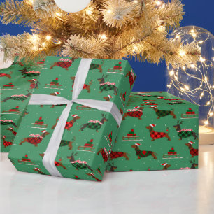 Kerstmis Kerstman Trui Dragende Dachshund Huisdier Cadeaupapier