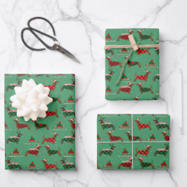 Kerstmis Kerstman Trui Dragende Dachshund Huisdier Inpakpapier Vel