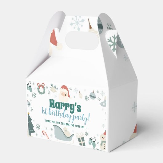 Kerstmis Kerstman Verjaardagsfeestje Favor Box Bedankdoosjes (Voorkant Zijde)