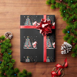 Kerstmis Kerstman Vissen Hengel Vis Boom Ster Fees Cadeaupapier