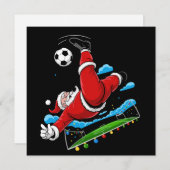 Kerstmis Kerstman Voetbal Fiets Trap Kerst Sport Feestdagenkaart (Voorkant / Achterkant)