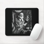 Kerstmis Kerstman Vrolijke Kerstmis Grappige Kat S Muismat (Met muis)