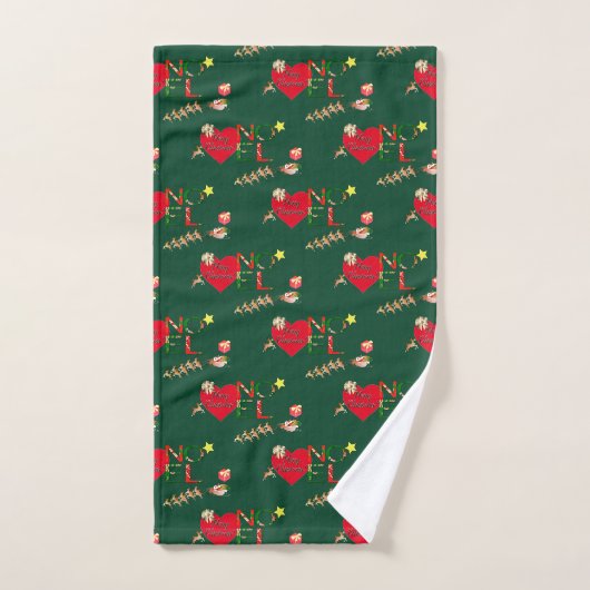 Kerstmis Kerstmannen Rendieren Groen Handdoek (Handdoek)
