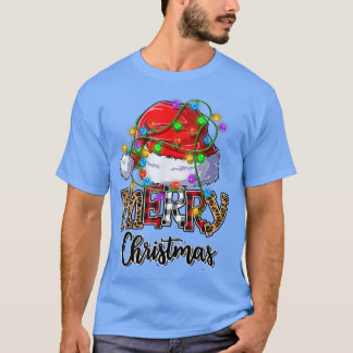 Kerstmis Kerstmannenhoed Lichtjes Luipaard Rood Bu T-shirt
