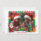 Kerstmis Kerstmannetje Bouwers kaart (Voorkant)