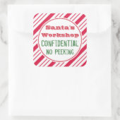 Kerstmis Kerstmannswerkplaats Cadeaublaadjes Stick Vierkante Sticker (Tas)