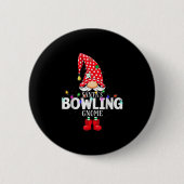 Kerstmis Kerstman's Bowling Gnome Kerstmis Matchen Ronde Button 5,7 Cm (Voorkant)
